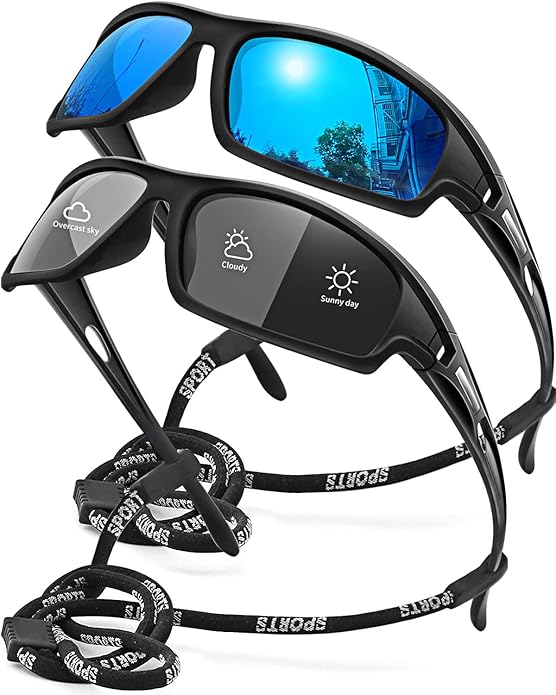 Polarized Sports Sunglasses for Men 100% UV Protection Wrap Around Unbreakable Sun Glasses for Fishing Driving-StrideForce Fitness