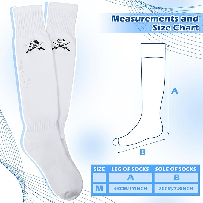 5 Pairs Fencing Socks for Epee Sabre and Foil White Cotton Knee High Socks Comfortable Support Athletic Stockings for Men Youth-StrideForce Fitness