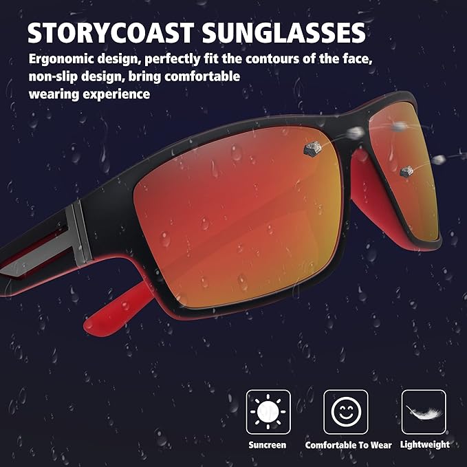 STORYCOAST Polarized Sports Sunglasses for Men Women Unbreakable Frame Cycling Fishing Driving-StrideForce Fitness