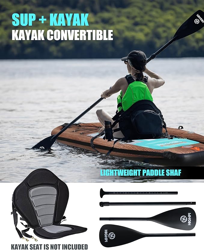 Highpi Inflatable Stand Up Paddle Board for Youth and Adults – Wide Sup with Premium Accessories, Blow Up Paddleboard for Surfing, Fishing, Yoga & More-StrideForce Fitness