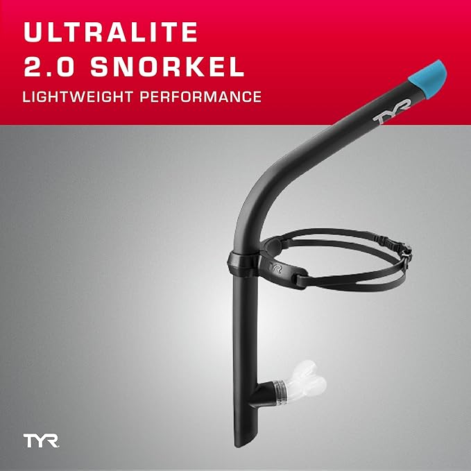 TYR Ultralite Elite Swim Snorkel - Adult Snorkeling Gear for Swimming Training - Ultra-Lightweight and Comfortable for Body Alignment Exercises-StrideForce Fitness