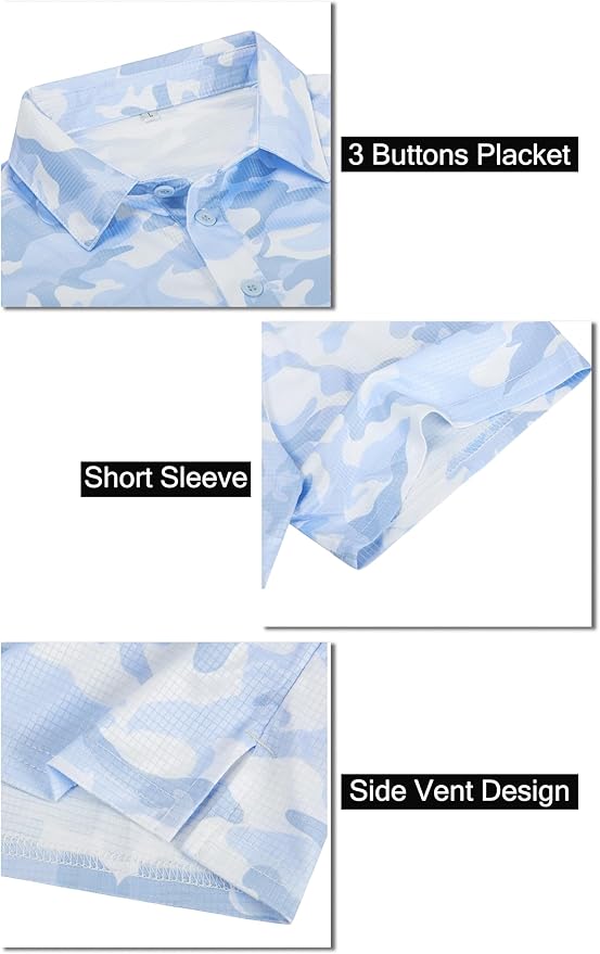 TAPULCO Mens Quick Dry Polo Shirts Camouflage Pattern Performance Athletic Lightweight Breathable Casual Golf Tshirts-StrideForce Fitness