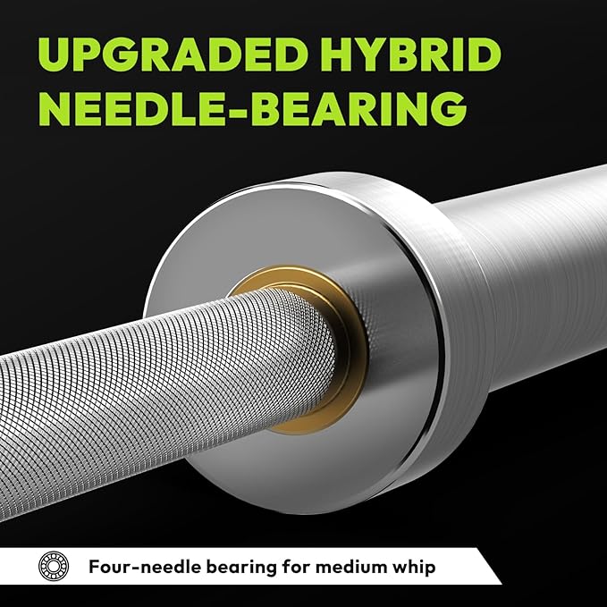 Olympic Bumper Plates Set 2 Inch, 10-55 lbs Rubber Weight Plates with 45 lb (20kg) Black/Silver Barbell, Strength Training & Weight Lifting for Home Gym-StrideForce Fitness