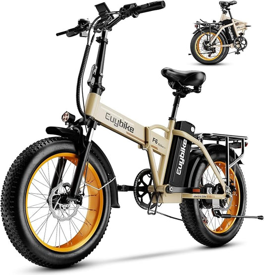 1000W Folding Electric Bike, 48V 20AH Large Removable Battery E Bike, 30+MPH, 80 Miles Max Range, 20" Fat Tire Electric Bike for Adults, Adult Electric Bicycles for Commute Beach Snow-StrideForce Fitness