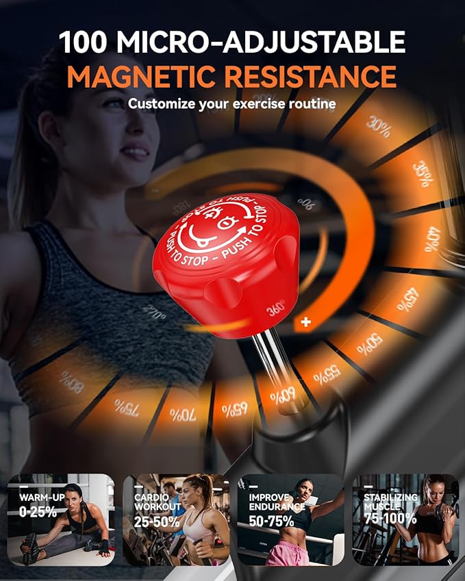 pooboo Exercise Bike, Adjustable Magnetic/Brake Pad Resistance Silent Belt Drive, Indoor Cycling Bike for Home Cardio, Fitness Stationary Bike with 350lbs/300lbs Weight Capacity &Upgraded Version Seat-StrideForce Fitness