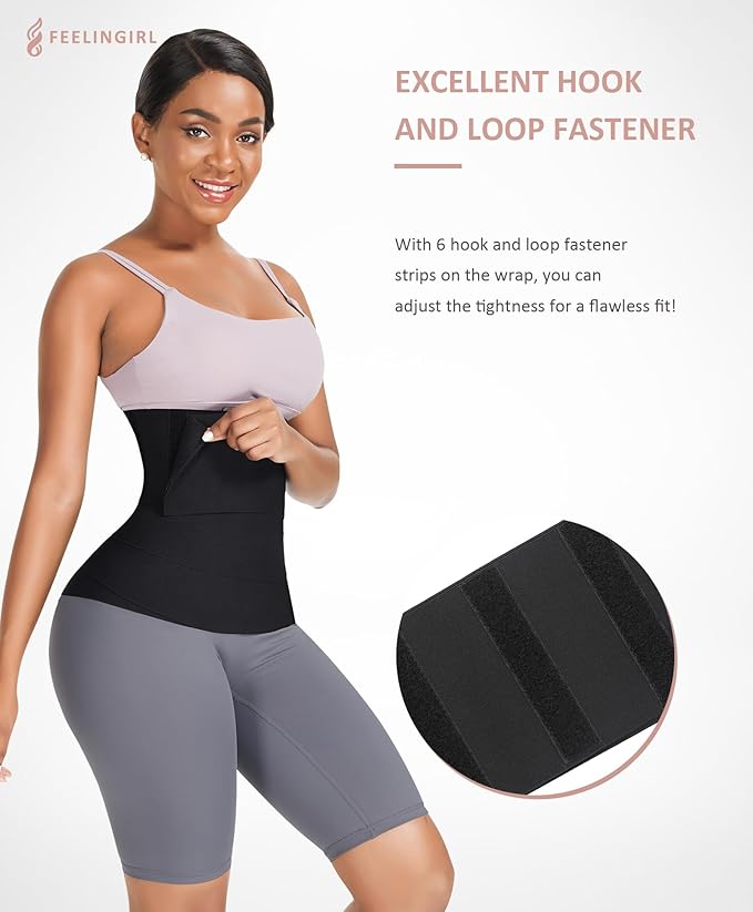 FeelinGirl Waist Trainer for Women Trimmer Belt Waist Cincher Tummy Wrap Plus Size Snatch Me Up Bandage Body Shaper-StrideForce Fitness