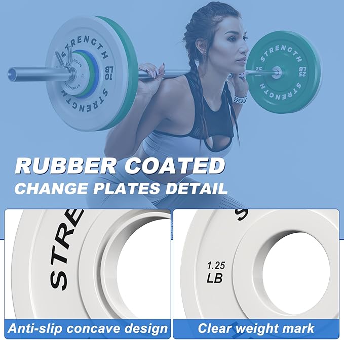 XDDIAS Rubber Weight Plates for Barbell, 2-Inch Olympic Grip Plate for Strength Training, Weightlifting and Bodybuilding in Home & Gym, Solid Cast Iron Weight Plates Pair and Sets-StrideForce Fitness