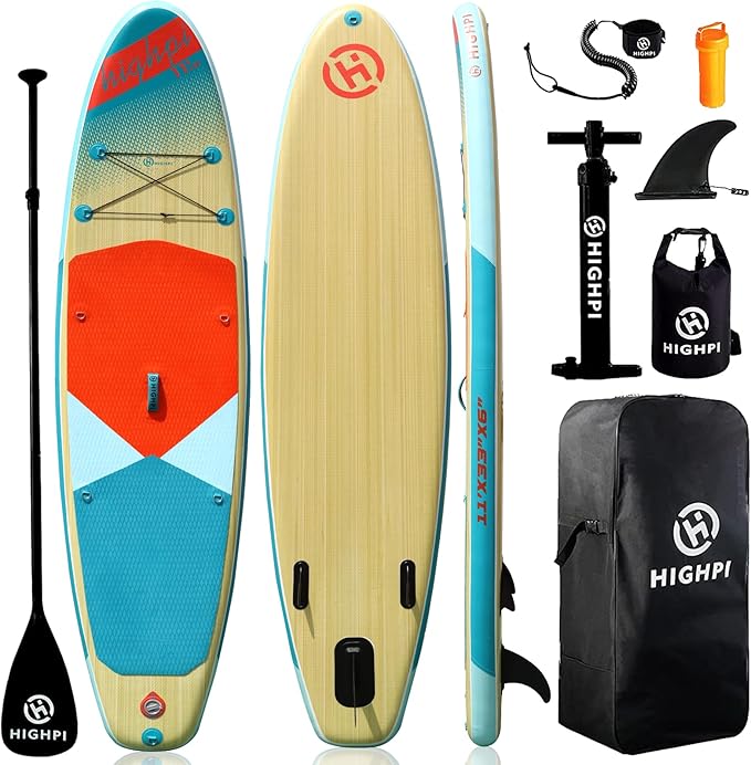 Highpi Inflatable Stand Up Paddle Board for Youth and Adults – Wide Sup with Premium Accessories, Blow Up Paddleboard for Surfing, Fishing, Yoga & More-StrideForce Fitness