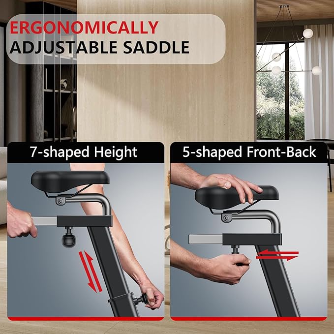 Air Bike, Wenoker Exercise Bike Air Resistance Stationary Bike for Home, Indoor Bike with Dual Action Handlebars, APP Connection Customizable Monitor-StrideForce Fitness