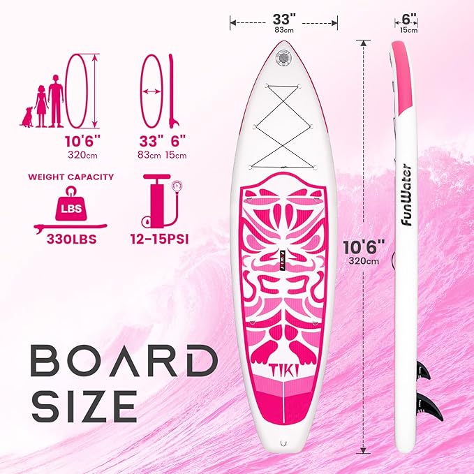 FunWater Inflatable Ultra-Light Stand Up Paddle Board for All Skill Levels with Premium SUP Paddleboard Accessories,Non-Slip Comfort Deck for Youth & Adults-StrideForce Fitness