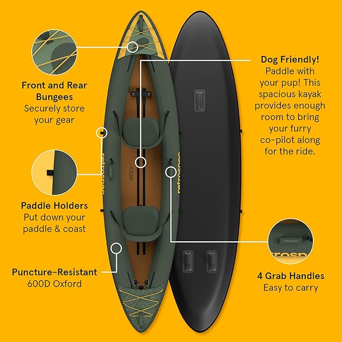 Retrospec Coaster Single & Tandem Inflatable Kayak-StrideForce Fitness