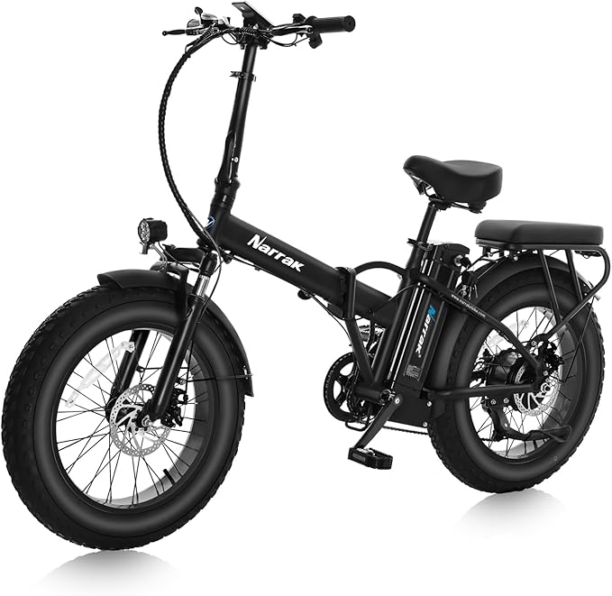 Fat Tire Folding Electric Bike, 48V & 624Wh Lithium Removable Battery, Peak 1100W Brushless Motor, Max Speed 28Mph, M5 Large LCD Display, Suspension, Step-Over/Thru Frame-StrideForce Fitness