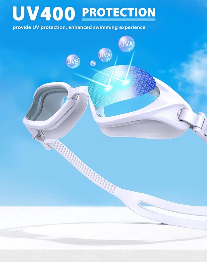 Swim Goggles, Unisex Adult Swimming Goggles Anti Fog Anti UV No Leakage Wide View for Men Women Youth-StrideForce Fitness