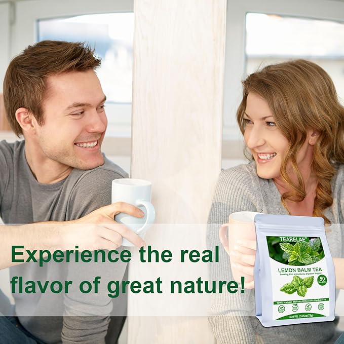 TEARELAE - Lemon Balm Tea Bag - 1.5g X 50 Count - Pure Natural Dried Lemon Balm Herb - Premium Lemon Balm Leaf for Calming and Digestion Support - Caffeine-free - Non-GMO-StrideForce Fitness