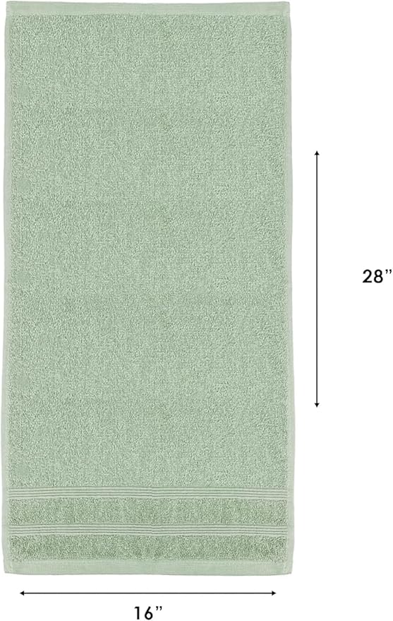 Kaufman - Premium Hand Towels Set for Bathroom, Spa, Gym, and Face Towel 100% Cotton Ring Spun, Ultra Soft Feel and Highly Absorbent Towels (12, SAGE Green)-StrideForce Fitness