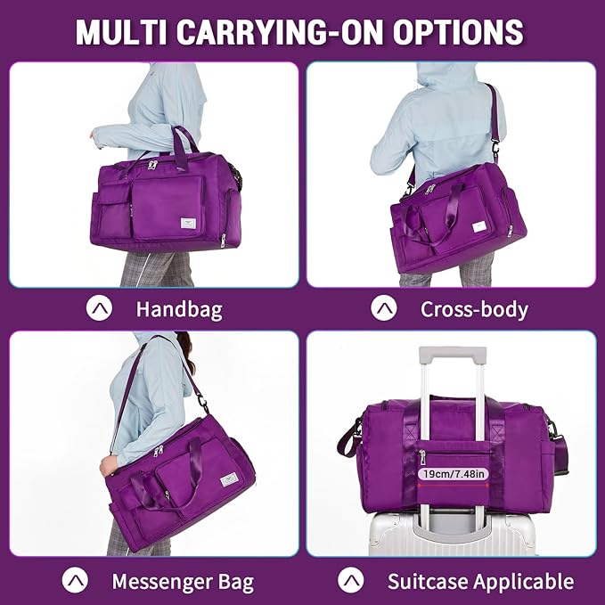 FIORETTO Women's Gym Duffle Bag with Shoes Compartment, 37L Capacity, Ideal for Travel, Gym, Sports, Duffel, Weekender-StrideForce Fitness