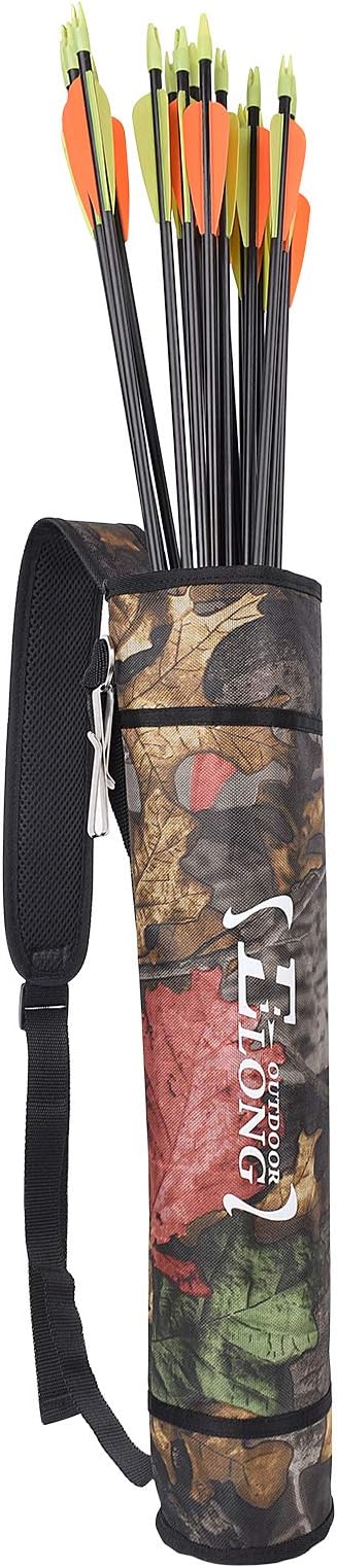 YLS Archery Hip and Back Quiver for Arrows - Black Arrow Quiver for Kids and Adults - Adjustable Arrow Holder with a Padded Strap and Belt Clip - Archery Accessories for Field and Practice-StrideForce Fitness