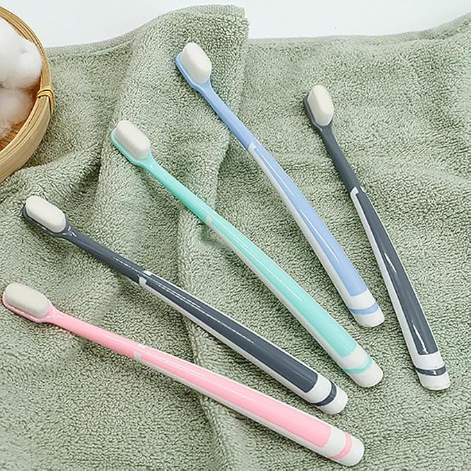 Special Soft Adult Toothbrush with 10000 Micro Nano Bristles, Compact Head & 4-Piece Set, for Sensitive Teeth & Gum Recession, Single Layer Independent Packaging