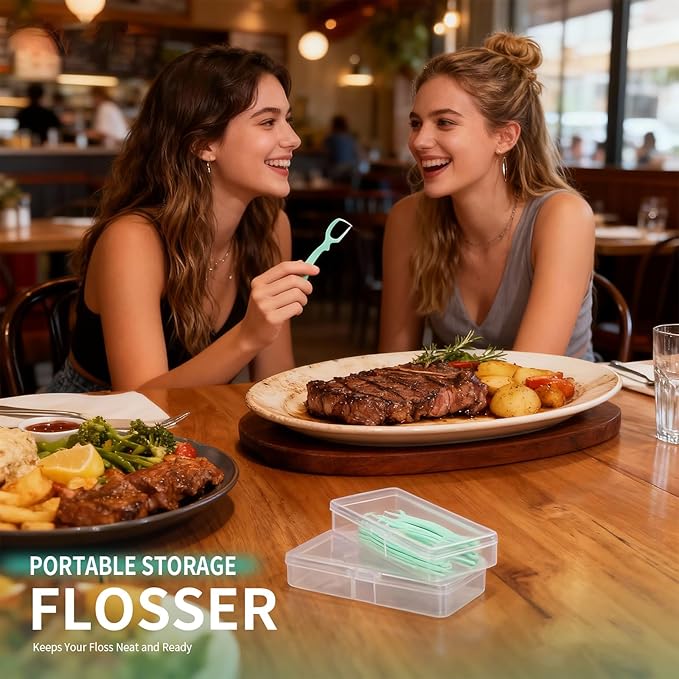 2Pack Travel Case Compatible with Plackers - Dental Floss Pick Travel Case, Refillable and Portable Floss Pick Holder, Clear Plastic Flosser Dispenser, Perfect for Hotels, Dinners and Appointments