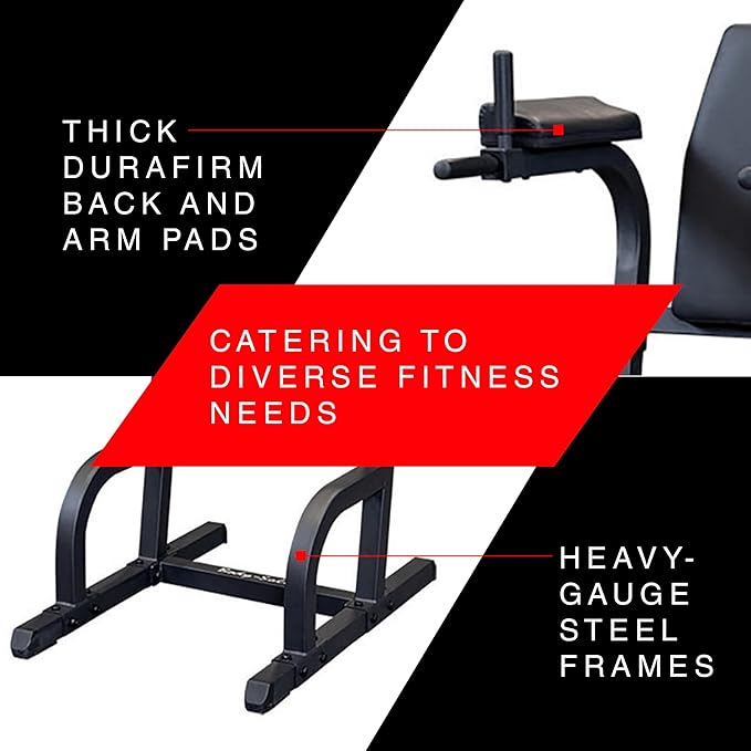 Body-Solid (GVKR60) Vertical Knee Raise with Dip Station for Abdominal and Core Training, Home and Commercial Gym-StrideForce Fitness