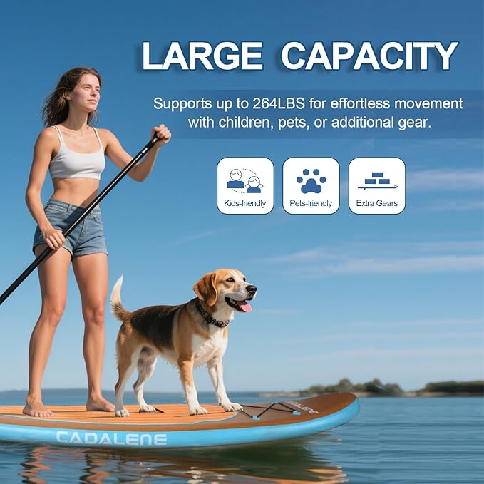 Inflatable Stand Up Paddle Board with SUP Accessories, Anti-Slip EVA Deck,10’ Family-Friendly Inflatable Paddle Boards for Adults & Youth of All Skill Levels-StrideForce Fitness