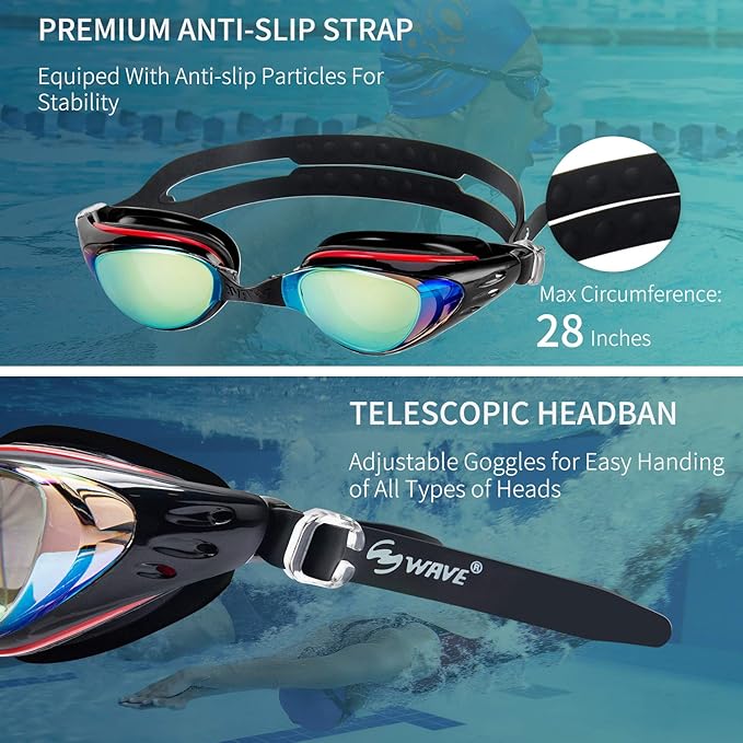 Nearsighted Swim Goggles, Shortsighted Optical Swimming Goggles No Leaking Anti Fog UV Protection for Adult Men Women-StrideForce Fitness