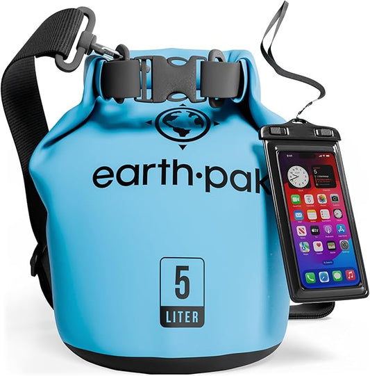 Earth Pak Waterproof Dry Bag - Roll Top Waterproof Backpack Sack Keeps Gear Dry for Kayak with Waterproof Phone Case-StrideForce Fitness