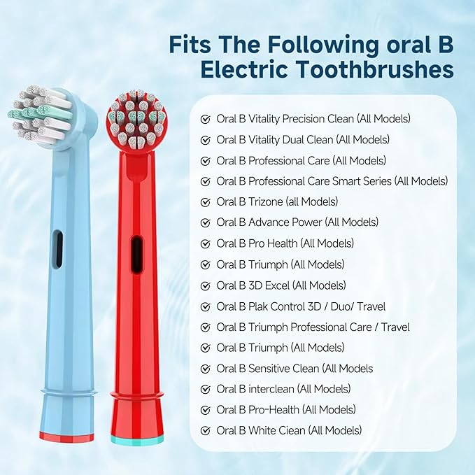 Kids Toothbrush Heads Compatible with Oral B - Electric Toothbrushes, Replacement Brush Heads with Protective Caps, 4/8/12/16 Pack (4)