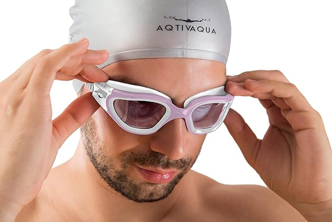 AqtivAqua Swimming Goggles, DX Wide View Swim Goggles for Adult Men Women, Anti Fog No Leaking-StrideForce Fitness
