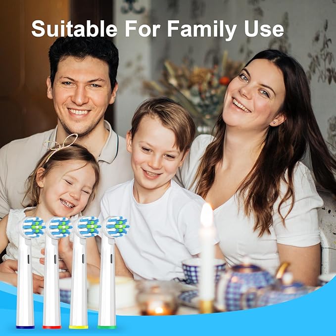 NatraProw Toothbrush Replacement Heads Compatible with Oral b Electric Toothbrush （ 8 White