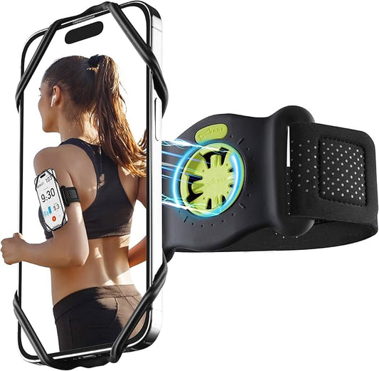 BONE Run Tie Connect Kit 2 Magnetic, Magnetic Running Phone Holder, Detachable & 360° Rotatable Sport Armband, Skin-Friendly Silicone Phone Carrier for Most Smartphones (Quick Release Kit)-StrideForce Fitness