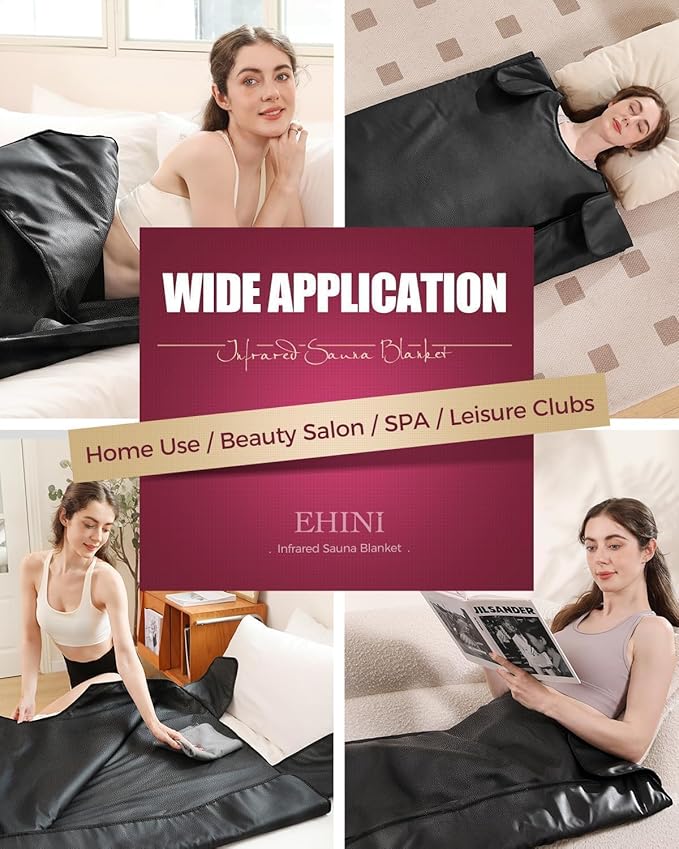 Infrared Sauna Blanket - Portable Far Infrared Sauna for Home Relaxation - PU Sauna Blanket - Infrared Blanket Sauna with 77–176 °F Temp Range（Pure Black）-StrideForce Fitness