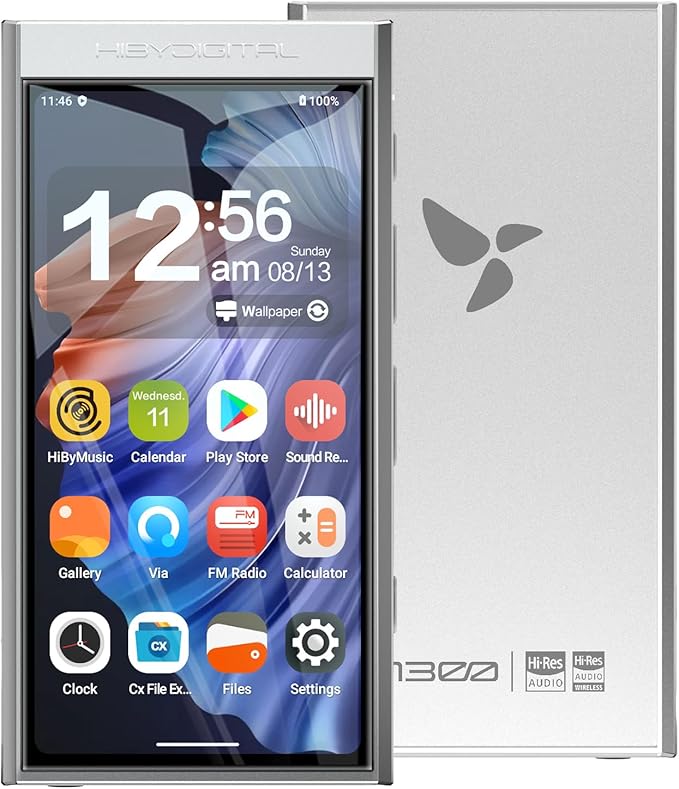 HiBy Digital M300 Music Player with Speaker Android 13 OS SD665 Soc Bluetooth WiFi and FM 1280x640 Resolution IPS Display Supports PCM768k DSD256 32G+2TB Expandable Memory Silver-StrideForce Fitness