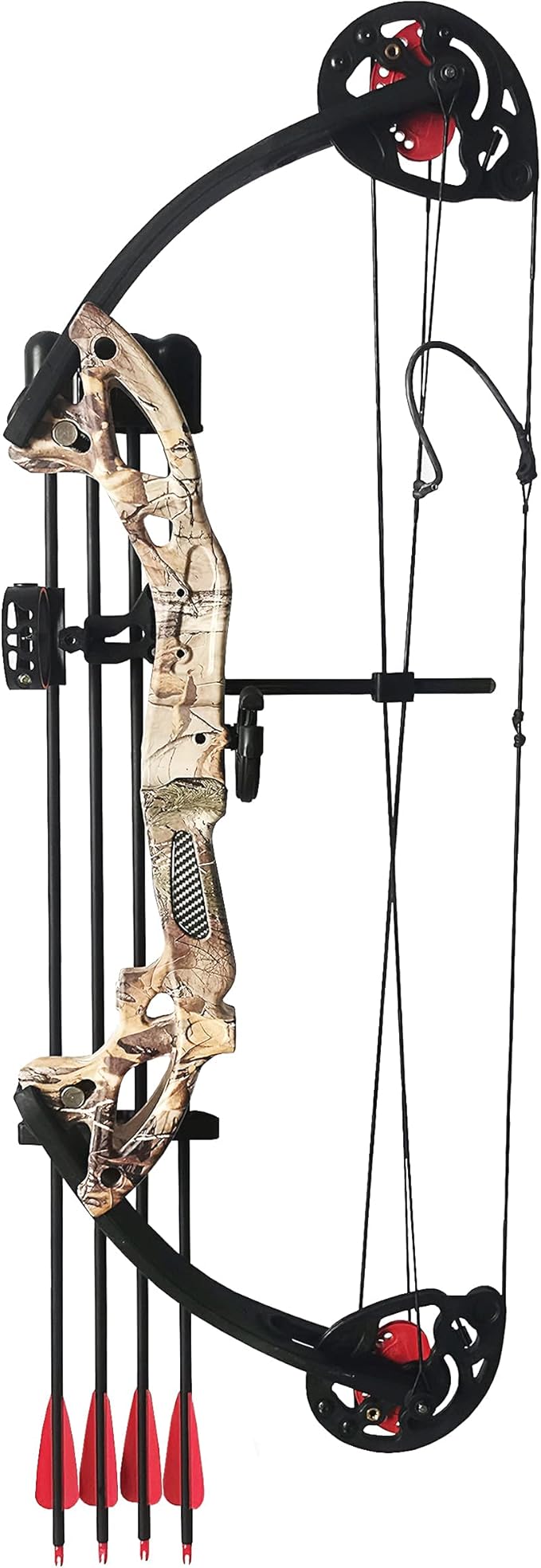 Compound Bow Archery for Youth and Beginner, Right Handed,19”-28” Draw Length,15-29 Lbs Draw Weight, 260 fps-StrideForce Fitness