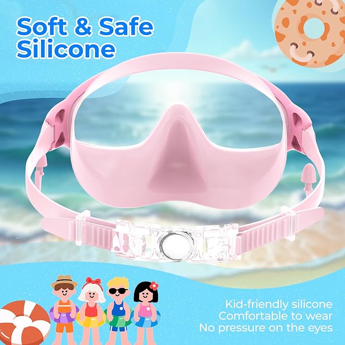 Swim Goggles for Kids 3-15 with Earplugs Large Frame Anti-Fog/UV Swimming Goggles for Boys Girls Toddler 2PCS-StrideForce Fitness