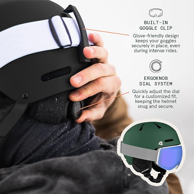 Retrospec Comstock Ski Helmet - Snowboard Helmet for Adults & Youth - Adjustable Fit Snow Helmet with Protective Shell and Breathable Vents for Men, Women, Boys & Girls-StrideForce Fitness