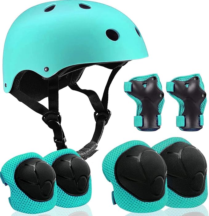 Adjustable Helmet for Ages 5-16 Kids Toddler Boys Girls Youth,Protective Gear with Elbow Knee Wrist Pads for Multi-Sports Skateboarding Bike Riding Scooter Inline skatings Longboard Roller Skate-StrideForce Fitness