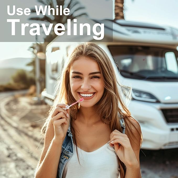 40Pack Mini Disposable Toothbrushes 5-in-1 Portable Pre-Pasted Travel Toothbrush with Toothpaste Tongue Scraper Floss Pick Individually Wrapped Box Small Prepasted Travel Toothbrush for Kids Adults