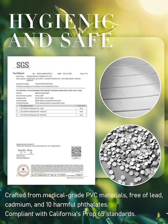 Yoga Ball for Exercise, Pilates Set, 4 Sizes Fitness Ball for Workout, Birthing, Pregnancy, Physical Therapy- Pump Included-StrideForce Fitness