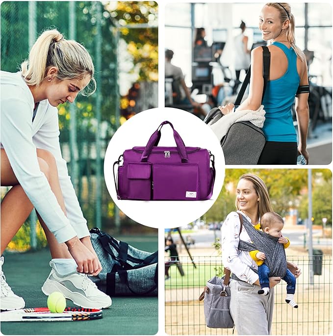 FIORETTO Women's Gym Duffle Bag with Shoes Compartment, 37L Capacity, Ideal for Travel, Gym, Sports, Duffel, Weekender-StrideForce Fitness