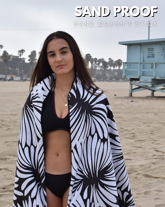 ECCOSOPHY Microfiber Beach Towel - Sand Free Towels are Quick Dry, Light Weight, Super Absorbent - Perfect Pool, Travel, Cruise, Camping Essentials - Oversized Extra Large for Adults 71x35 in-StrideForce Fitness