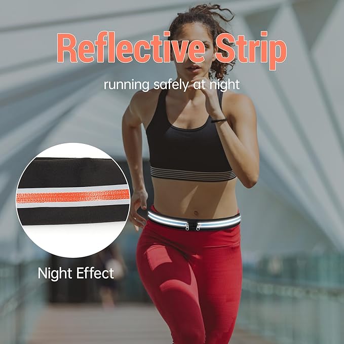 Slim Running Belts for Women Men - Running Phone Holder Fanny Pack for Key, Accessories Fits ALL Cell Phones, Orange-StrideForce Fitness