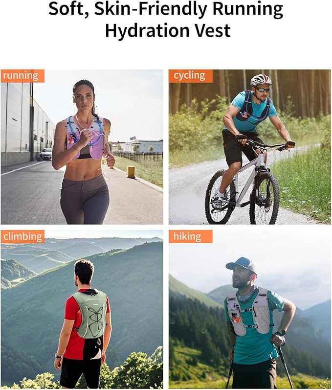 ECOHUB Running Hydration Vest Backpack,Lightweight Breathable Pack with 2L Water Bladder Bag Daypack for Hiking Trail Running Cycling Race Marathon for Women Men-StrideForce Fitness
