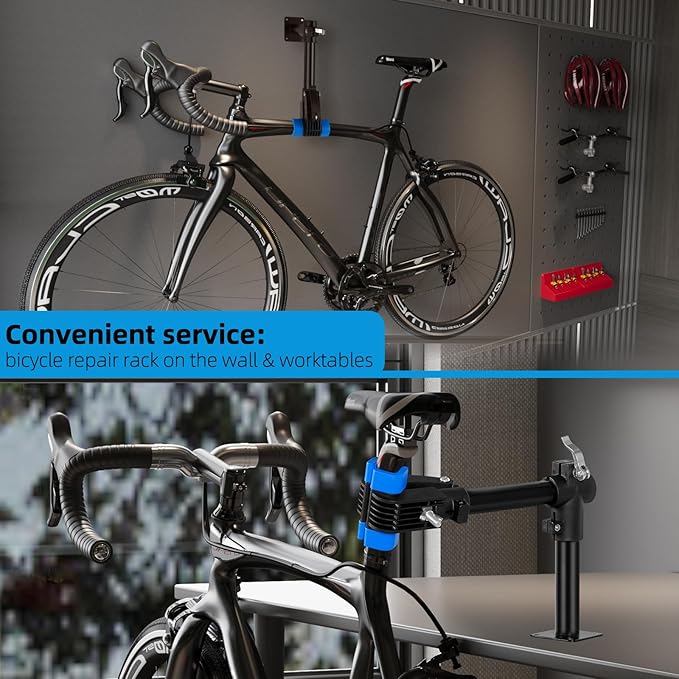 Urban Deco Bike Repair Stand Bench Mount Bike Stand Wall Mounted Bike Work Stand Bicycles Maintenance Rack Bike Clamp for Road Mountain Bike,Road Bike-StrideForce Fitness