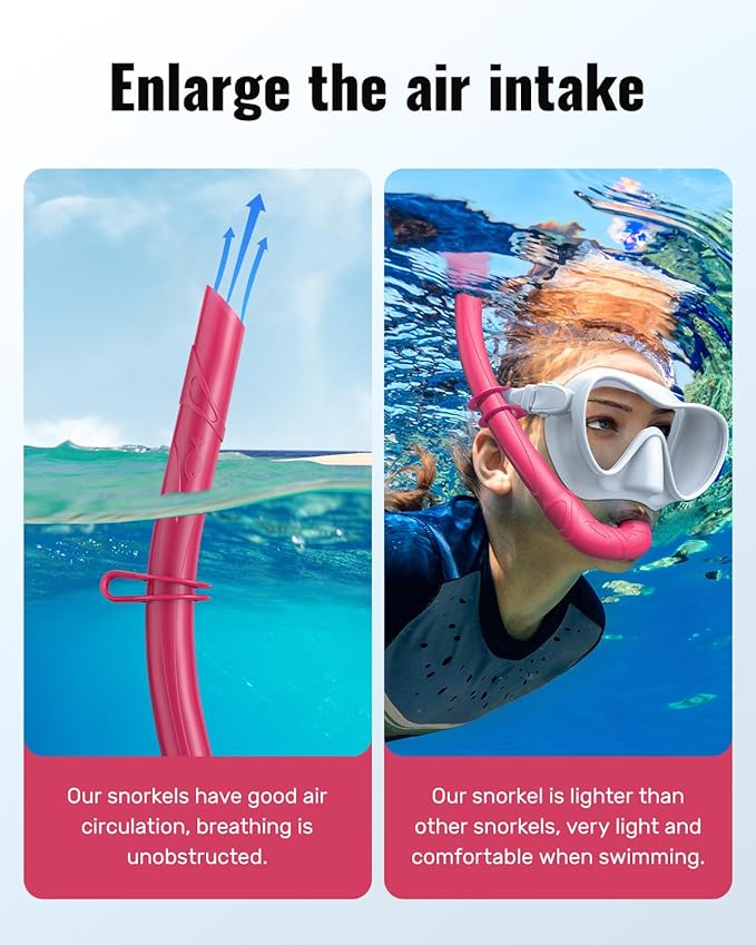 W WSTOO Adults Diving Snorkel Breathing Tube Silicone Flexible Foldable Snorkel Anti-Drop for Freediving Swim Training,Diving and Scuba Diving,Easy to Carry for Travel-StrideForce Fitness