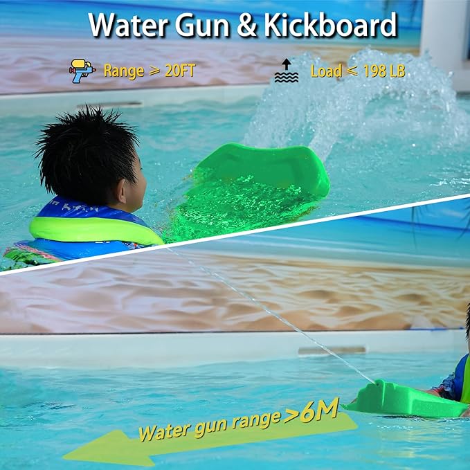 Electric Swimming Kickboard for Kids – 2-in-1 Water Jet & Propeller, Water Scooter Float Board for Swim Training, 6.1kgf Thrust, 24V/4.6Ah Battery, 45 Min Runtime, Load 198 lbs, Summer Pool Toy-StrideForce Fitness