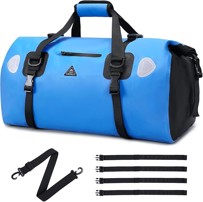 Haimont Waterproof Duffel Bag Roll-top Dry Duffel Bag with Quick-fixed Straps for Motorcycling, Rafting, Boating, SUP, Kayaking, Travel, 50L/70L-StrideForce Fitness