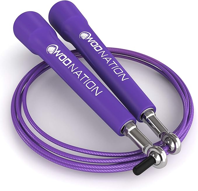 WOD Nation Adjustable Speed Jump Rope For Men, Women & Children - Blazing Fast Fitness Skipping Rope Perfect for Boxing, MMA, Endurance-StrideForce Fitness