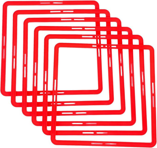 POPETPOP Square Agility Rings, 6pcs Speed Rings, Youth Agility Footwork Training Speed Hurdles Ladder Fitness Equipment Sport Workout Home Gym-StrideForce Fitness