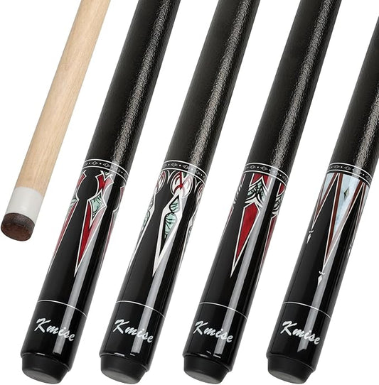 Kmise 4 Pieces Pool Cue Stick, 58??Pool Cues, 18 19 20 21 oz Canadian Maple, Pool Sticks for Adults, Billiard House Home Bar Pool Stick, Durable, Suitable for Professional Billiard Players-StrideForce Fitness